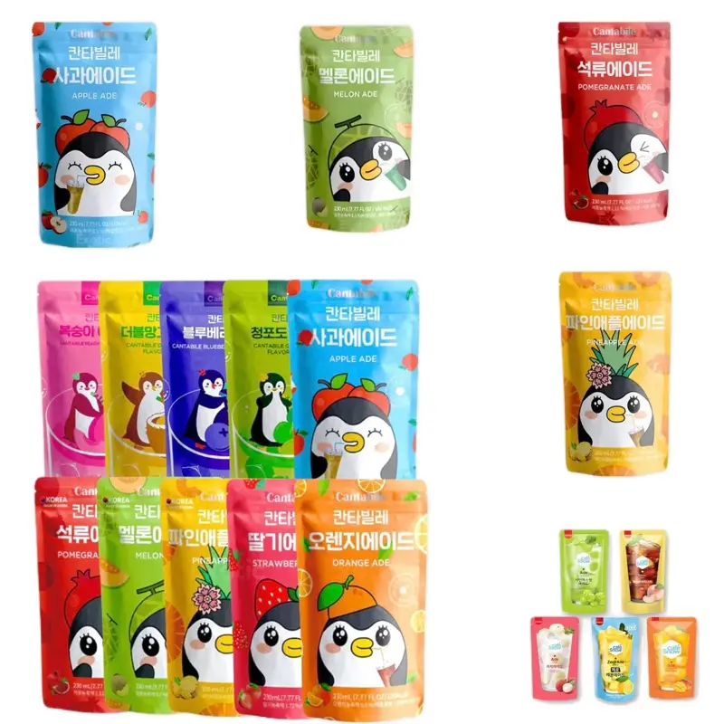 Korean Drinks Pouches, Assorted Flavors Variety Pack, Fruit Flavored Beverage Delightful Drinking Experience Beets Pomegranate Berry Soft Fruity