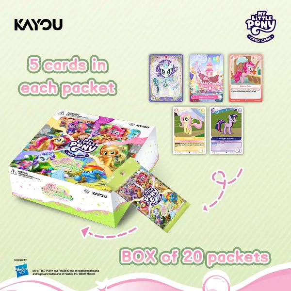My Little Pony Cartoon Playful Non-Sports Card Pack - Fantasy Wonderlands 001, NA Series 1 Collectible Set with Box for Trading Card Collectors