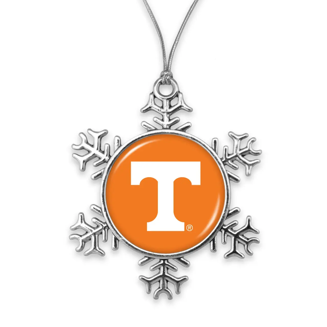 University of Tennessee Volunteers Snowflake with Team Logo Christmas Ornament