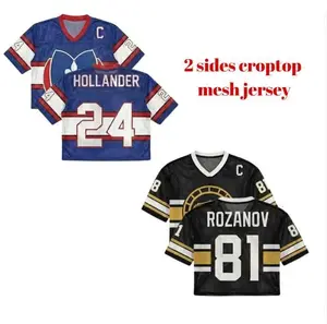 [Today Deal] Rozanov and Hollander Crop Top Mesh Jersey Shirt, Heated Rivalry Mesh Hockey Sport Jersey Shirt, Hockey Romance Shirt Jersey, Gift for Heated Rivalry Lover, Casual Womenswear, LGBT Gift Shirt