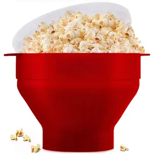 Microwaveable Silicone Popcorn Popper Collapsible Microwave Popcorn Maker Bowl, No Oil Required Use In Microwave Dishwasher Safe for Mother's Day Gift