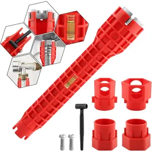 14-in-1 Multi-functional Wrench Faucet & Sink Installer Plumbing Wrench (Red)