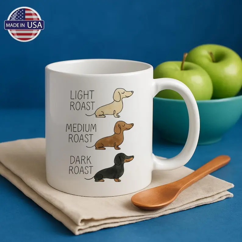 Dachshund Coffee Mug Funny Doxin Mug Weiner Dog Mom Gift Coffee Roast Lover Present Doxie Owner Cup Pet Parent Gift Funny Dog Ceramic Mug
