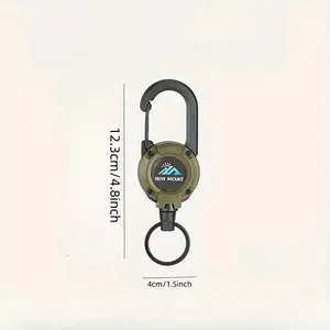 Multifunctional Retractable Keychain Carabiner, Tactical Easy Pull Buckle Hook, Heavy Duty Outdoor Clip for Camping Hiking Travel, Portable Daily Gadget Gift
