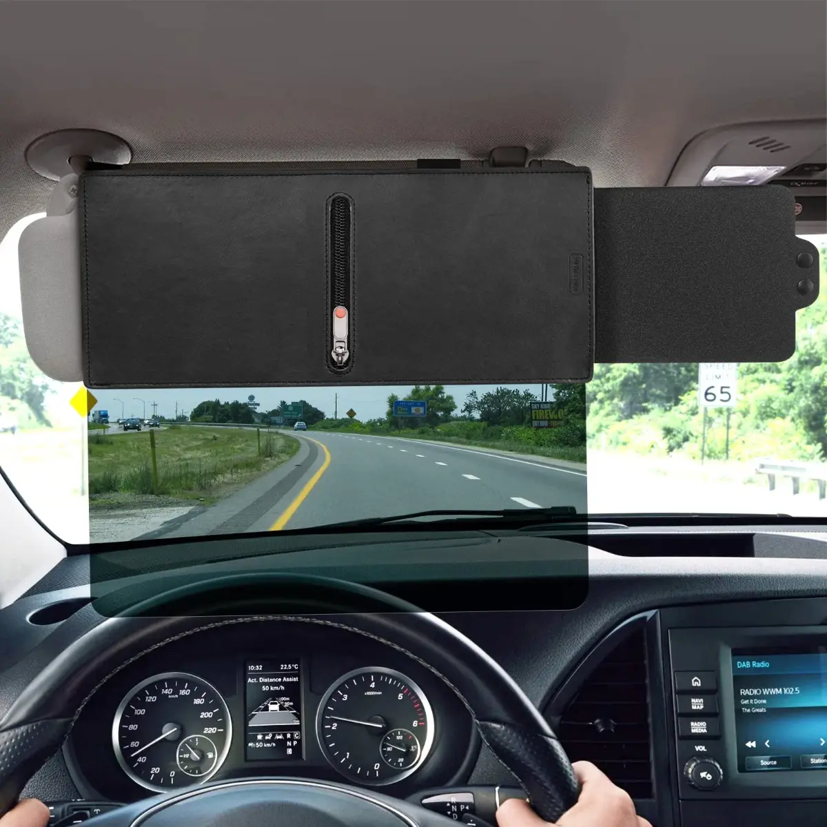 Car Sun Visor Extender Polarized Anti Glare Visor Extension with Side Shade UV Protection for Driving Universal Fit for Most Cars Trucks SUVs, Car Sun Shades
