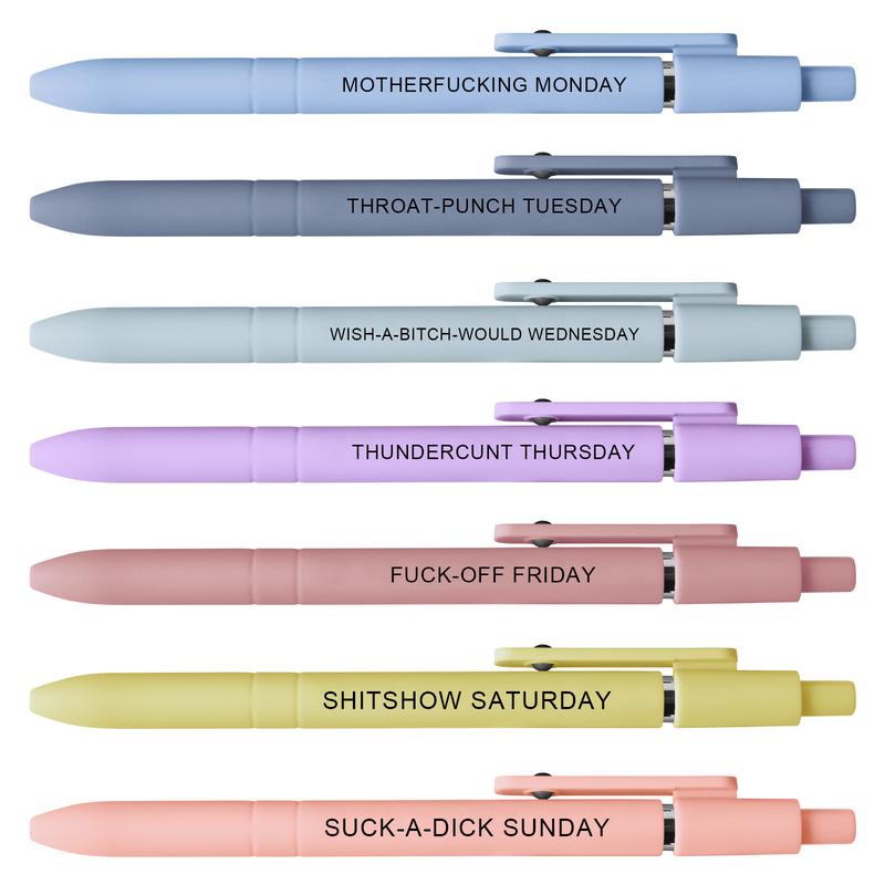 Funny Daily Quote – 7-Pack Smooth Writing Novelty with Sarcastic Sayings, Quick Drying  rainbow Gel Pens Set Hilarious Office Gifts for Coworkers & Adults