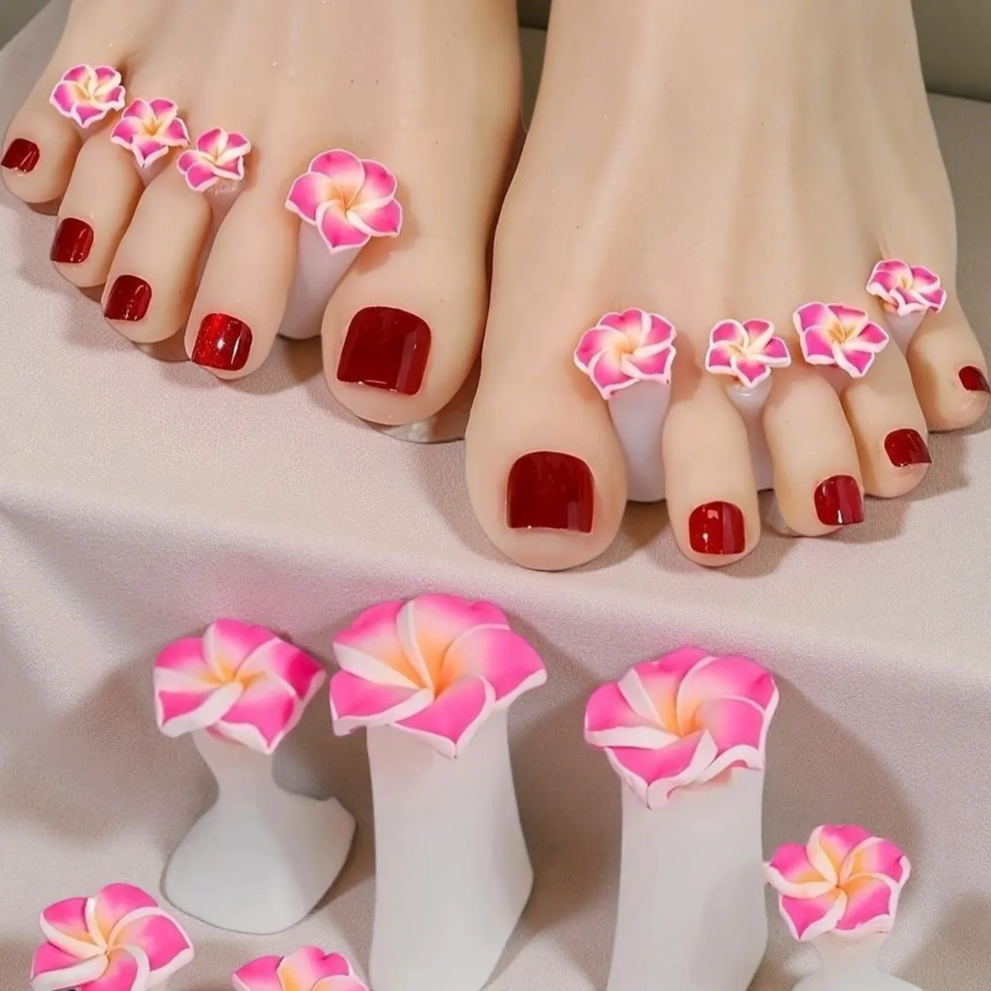 8pcs Flower Toe Separators, Soft Silicone Nail Art Tools for Pedicure, DIY Pedicure, Nail Care Tool, Manicure & Pedicure Tool Type, Single Item Pack