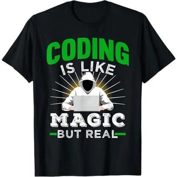 Coding Is Like Magic But Real for Developers and Coder T-Shirt