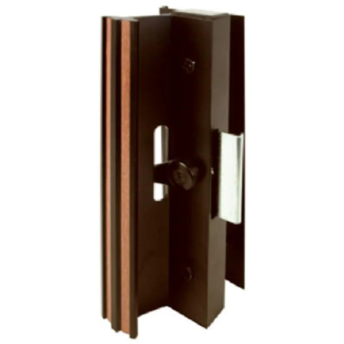 212 MAIN Prime Line 141311 Black Aluminium Sliding Glass Handleset - Clamp Latch with Metal Activator, 4-15/16 In., 5.62 L x 5.62 W x 0.6 H in Flush Outdoor Pull Door Hardware with Screw Holes, Complete with Screws for Sliding Applications