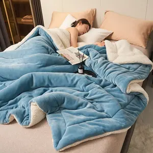 Plush Blanket, Thick Warm Soft Throw, Ultra-Soft Winter Blanket, Ideal for Sofa & Lounge Chair, Cozy Fleece Blanket, Multifunctional Blanket