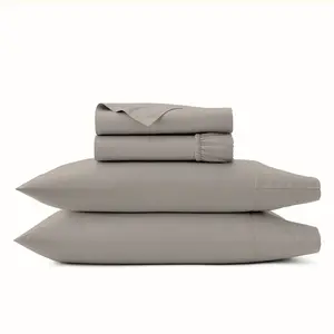 Aireolux Ultra Soft & Silky Sateen Weave Lyocell Sheet Set, Full, Taupe, 4 piece
