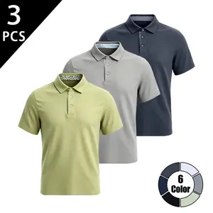Clean Gent 3-pack men’s casual polo shirts, regular fit, stretchy, comfortable, breathable; suitable for both casual and business wear; ideal for everyday casual wear; fashionable men’s everyday clothing with a tailored fit.