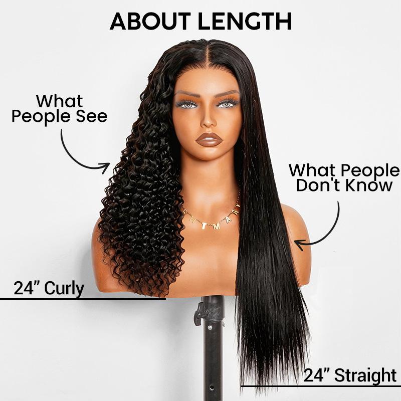 【Newborn Hairline Wig:24" Flash Sale】Kinky Curly Invisi Strap Snug Fit 360 Transparent Lace Frontal Bleached Knots Pre Cut Lace Wig With Drawstring