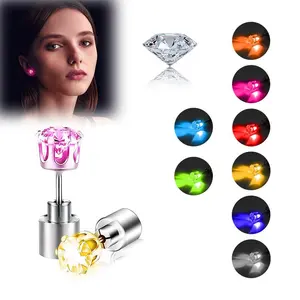 LED Earrings, Light Up Stud Earrings, Glowing Crown Pendant Earring for Women and Men, LED Jewelry for Party, Wedding, Birthday, Night Out, Disco, Festival