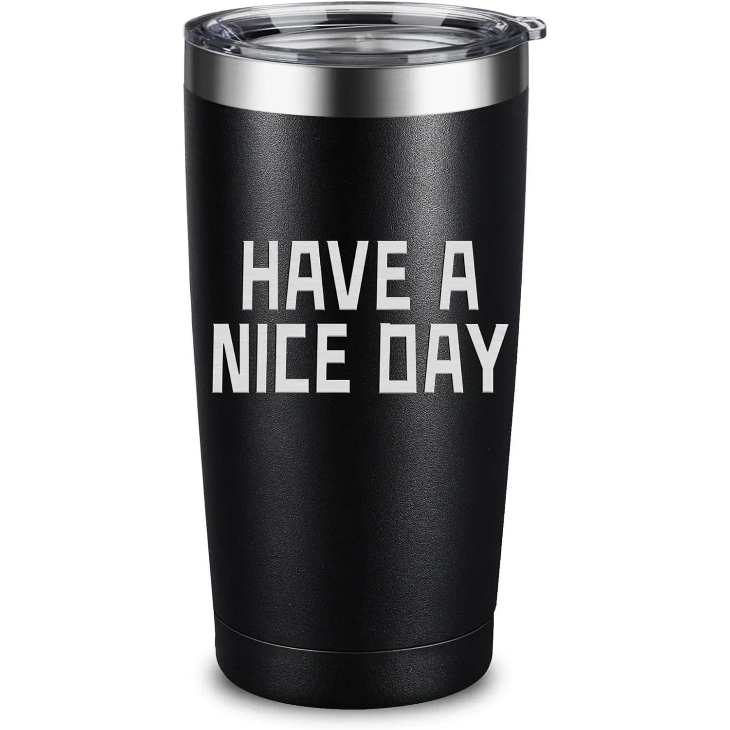 Funny Fathers Day Coffee Mug Tumbler with Middle Finger on the Bottom for Men and Women - White Elephant Gifts for Adults 20 OZ Stainless Steel Tumbler