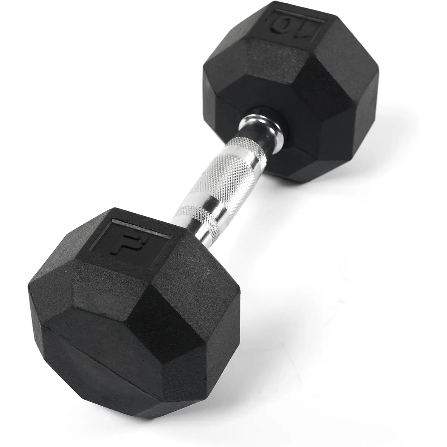 Power Systems Octagonal Dumbbell Rubber Coated Dumbbell Weight (Single Dumbbell)