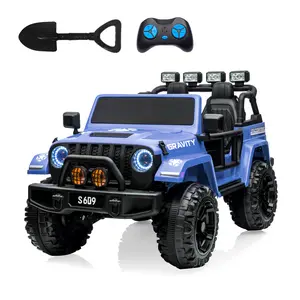 12V 7AH Kids Ride-On Electric Jeep, Two Steater, For Kids 3-8, Parent Remote Control, 3mph Max Speed, 3 Speed, Shock Absorption System, LED Lights, Music, FM Radio