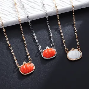 Hallowen necklace pumpkin pendant fashion personality trend necklace sweater chain jewelry