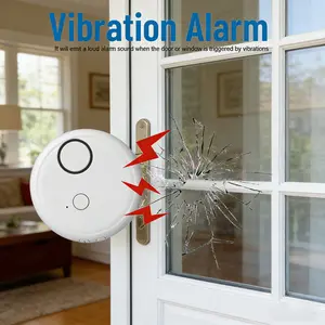 Home Security Vibration Alarm Detector, Anti-Theft 130db Door Window Car Vibration Alert Bell, Adjustable Sensitivity, Easy Install