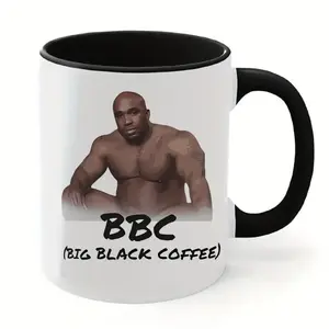 BBC Coffee Mug -  Glossy Ceramic Meme Cup - Novelty Gift for Him - Reusable & Washable Drinkware - Big Black Coffee Tumbler