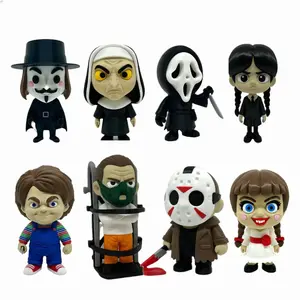 Horror Ip Plush Set 8 Pieces Guy Fawkes Nun Scream Wednesday Chucky Hannibal Lecter Jason Annabelle 3D Printed Adult Stress Relief Toy