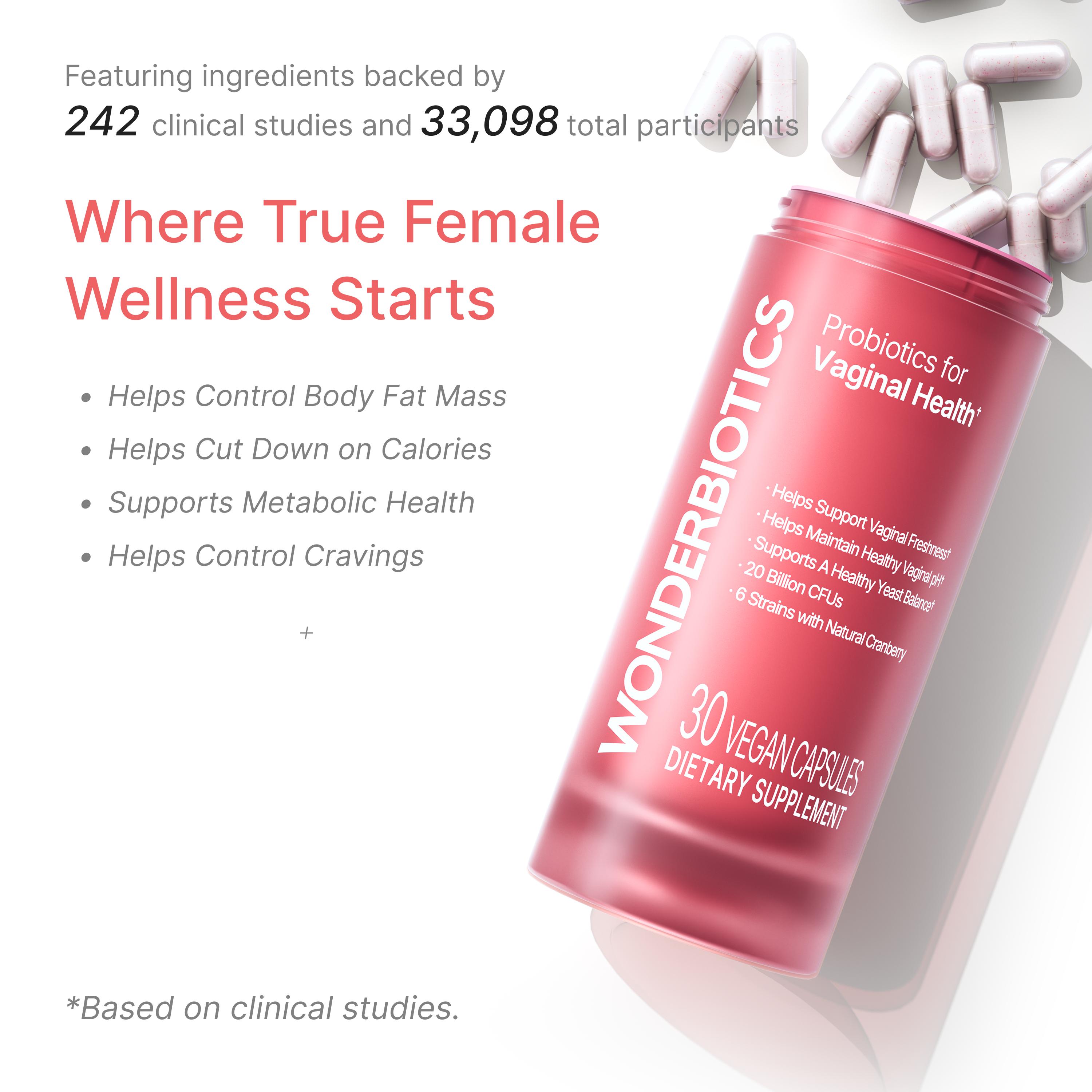 WonderBiotics Probiotics for Vaginal Health Healthcare Vitamin Dietary Edible Supplement Fitness Optimum Bathroom