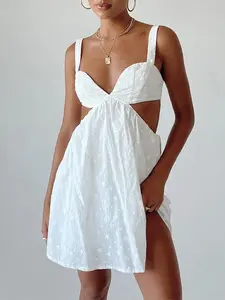 White Cutout Boho Mini Dress