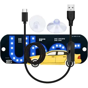LED Ride-Share Windshield Light Sign Decal with Suction Cups & USB Plug for Car Truck SUV Holiday Gift