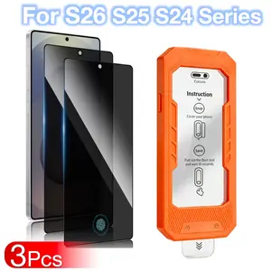 3-Pack Privacy Tempered Glass Screen Protector for Samsung Galaxy S25 Ultra /S24 Ultra /S26 Plus/S25+/S24Plus/S25 Edge, Anti-Spy, Auto-Align, Dust-Free, 9h Hardness