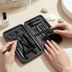 Professional Stainless Steel Nail Clipper Set, Manicure Pedicure Kit with Cuticle Pusher and Sharp Blades for Precise Trimming. Home Grooming Essential, Gift-Ready Beauty Tools in 7/10/12/16/18 Pieces. Durable High-Design Nail Care Upgrade.