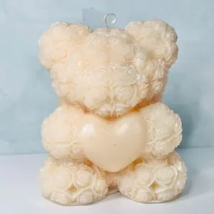 Teddy Rose Scented Decorative Candle for Home Ambience with Long-Lasting Fragrance