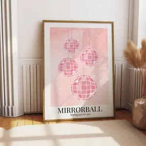 Mirrorball Folklore Poster No Frame | Printable Wall Art | Print at Home | Subtle Swiftiee Aesthetic Home Decor Pink