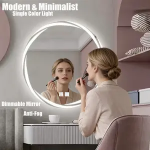 Wall Mounted Stepless Dimming LED Smart Mirror, Luxury Bathroom Mirror with Touch Control, Dimmable Lights & Anti-Fog, Perfect for Home Use or Gifting