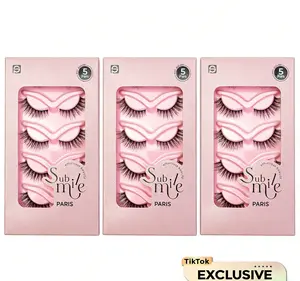 3pcs 3D Glam Lashes Bold D Curl Volume 5 Pairs Reusable Cruelty-Free for Makeup Use Enhance Your Natural Beauty - Cosmetic Eyelashes
