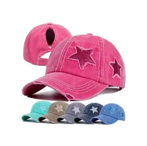 2-Pack Star Decor Baseball Cap, Adjustable Sun Protection Hat for Men & Women, Casual Outdoor Sports Hat for Daily Wear