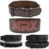 MRX Leather Weight Lifting Belt - 4 In Wide Better Lumber & Core Support, Men's Workout Gear, Reinforced Stitch, Multi-Size Including XXXL, Industrial Metal Heavy-Duty Straps, Efficient Force Transfer, Resistance Training Equipment for Squat, Deadlift