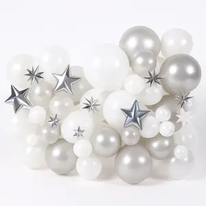 Silver Star Accent Balloon Decor Kit