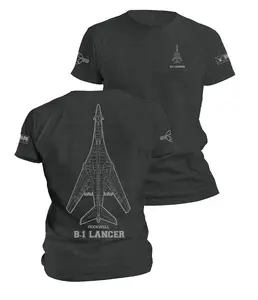 B-1 Lancer Bomber Jet Unisex Short Sleeve T-Shirt in Black