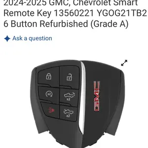 2024-2025 GMC, Chevrolet Smart Remote Key 13560221 YGOG21TB2 6 Button