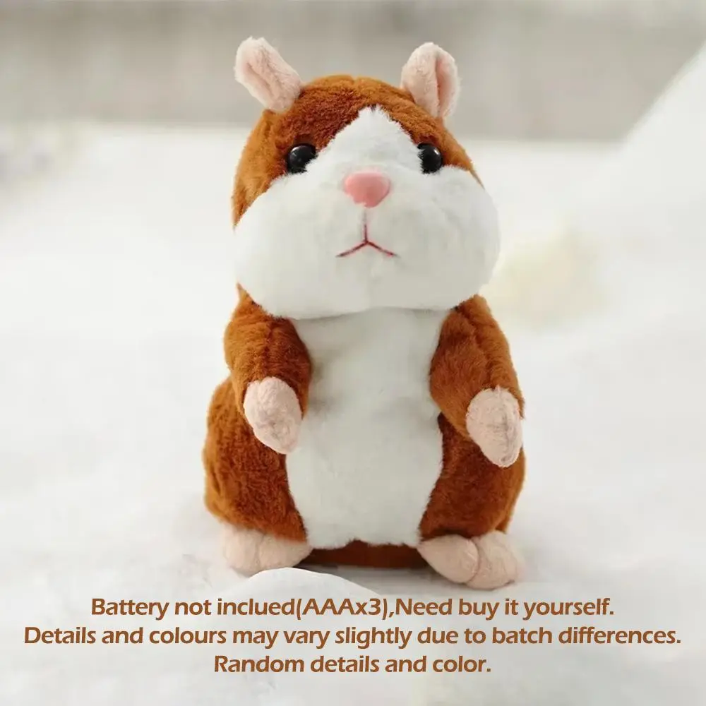 Grey Hamster Talking Plush Toy - Imitation Feature, Nodding Action, Soothing Crying Babies, Kids' Gift Toy for DIY & Specialty DIY Supplies