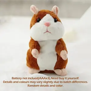 MIin Hamster Learn To Imitate Talking,Funny Animal Plush Toy Talking Nod Hamster Doll Soothing Crying Baby Toy Kids Gift