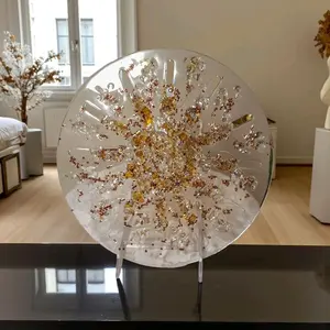 Beautiful hand-designed elegant 3D Home Decor Collection for hanging. Amber color crystals adorn this stunning beautiful crystallized home decor collection, versatile for displaying as artwork decor or hanging decor.