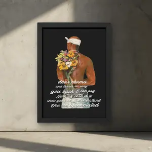 [UNFRAMED]Dear Mama Tupac , There's no way I can pay you back, But my plan is to show you That I understand You are appreciated, 2Pac Quote Wall Art Prints, Gift for Men and Women ,Nature theme decor,Trendy room decor - Optional Frame
