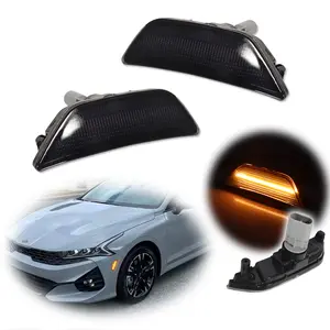 2pcs For 2021 2022 2023 2024 Kia K5 Gen5 DL3 Smoked Amber LED Front Side Marker lamps Lights Assembly,Replace OEM 921A1L3000, 921A1-L3000, KI2550109, 921A2 L3000, 921A2-L3000, 921A2L3000, KI2551109