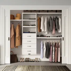 Solid Wood Closet Organizer with 4 Drawers Shaker