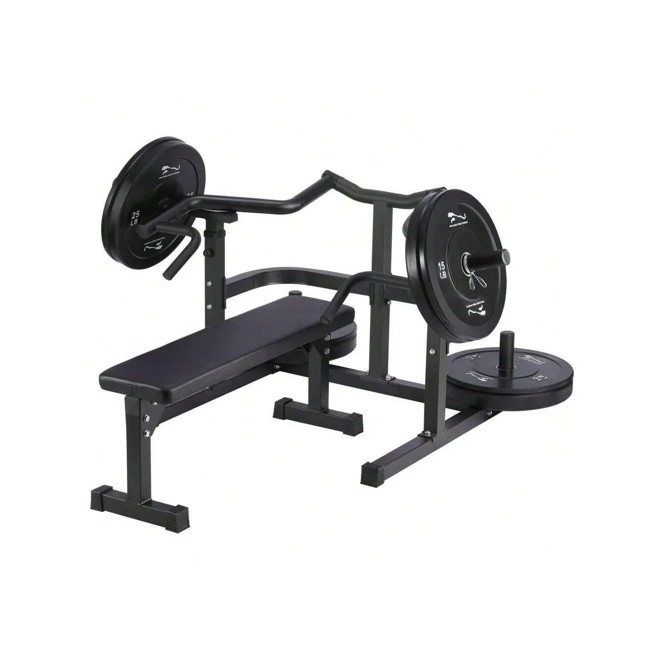 Garvee Chest Press Machine with Adjustable Flat Bench - Home Gym Versatile Rack, Independent Converging Arms for Chest & Shoulders, Heavy-Duty Steel Frame with Smooth Bearings to Develop Strength