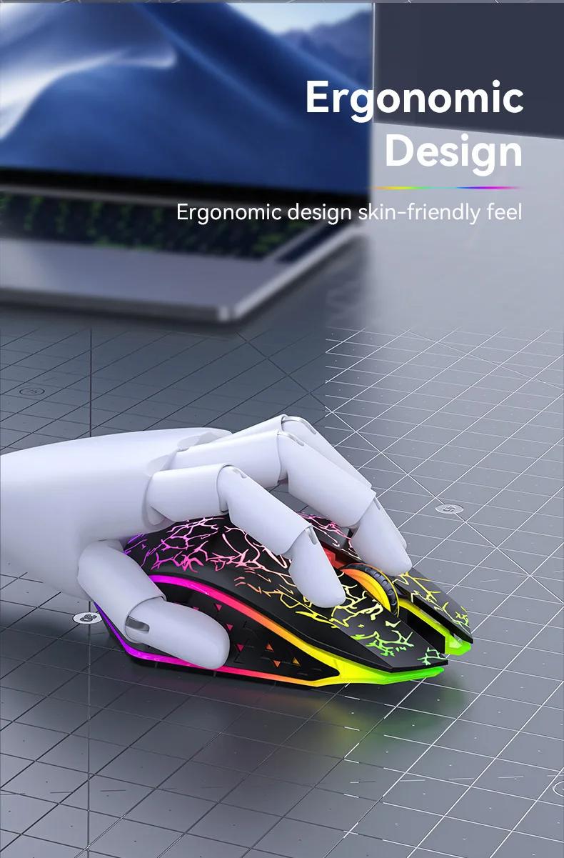 Bluetooth 5.2 Mouse RGB 2.4G Wireless Mouse Dual-Mode Gaming Mouse 6 Buttons Silent Mouse For MacBook Tablet Laptops Computer