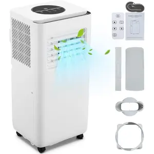 Portable Air Conditioner 10000BTU, Portable AC Unit with Remote Control, Energy-Efficient Cooling for 450 Sq.Ft, 3-In-1 Cool, Fan, Dehumidify Modes, 24Hour Timer, Portable AC for Indoor Room