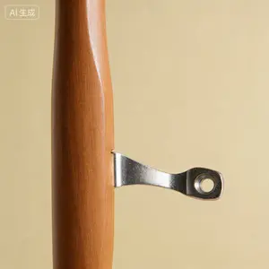 Sliding Patio Door Wood Pull Handle, Chrome Plated Brackets Single Pack, Reusable Durable Hardware, Smooth Gliding Replacement Pull, Easy Installation Door Handle, Adjustable Sliding Door Mechanism