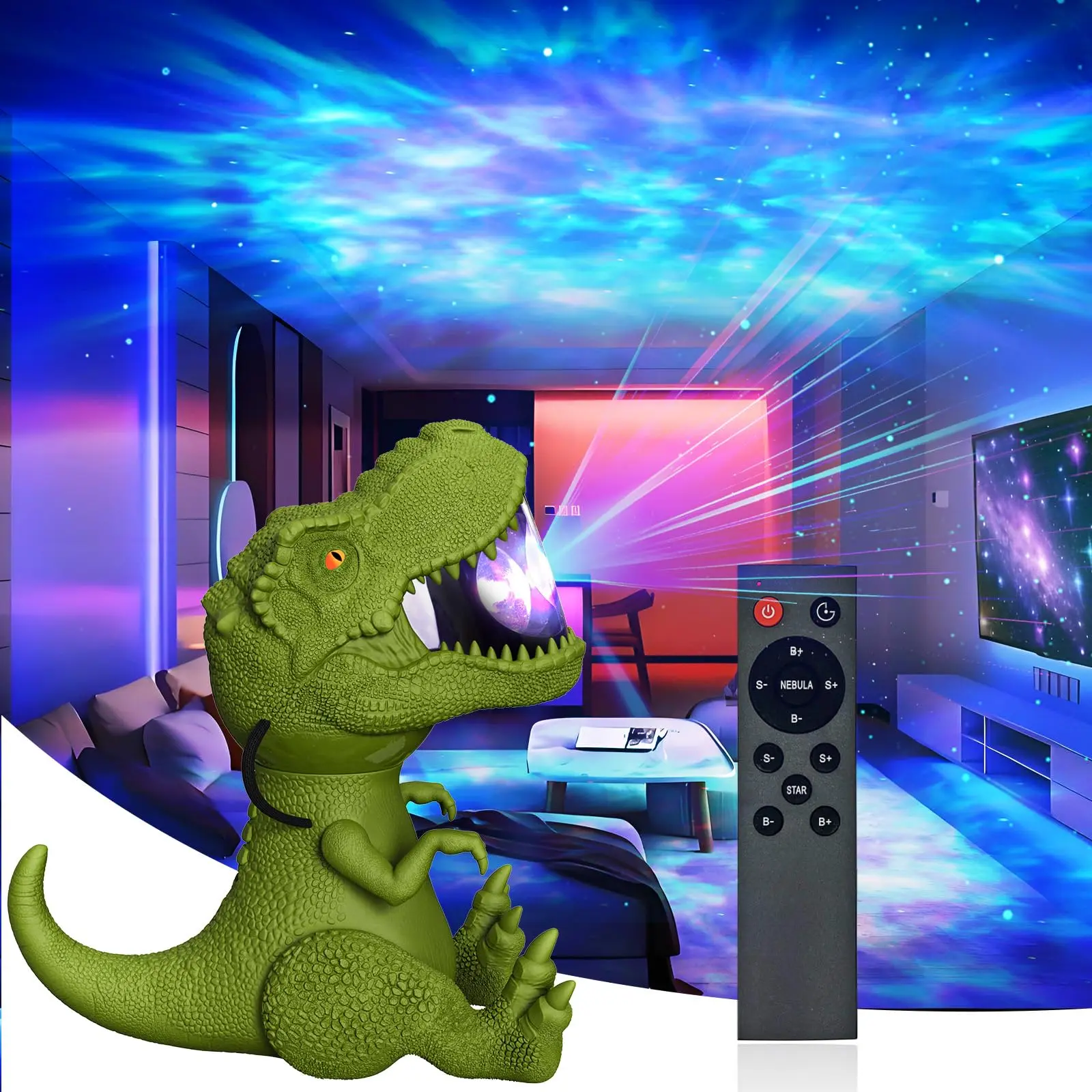 2024 New Star Projector Dinosaur Galaxy Projector for Bedroom Star Night Light Projector with Timer＆Remote Star Projector Galaxy Light for Kids, Adults, Room Decor, Gifts for Birthdays, Halloween, Christmas